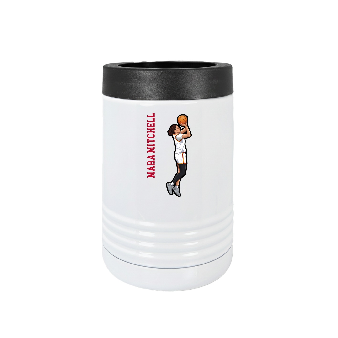 Beverage Holder — Name Vertical in White