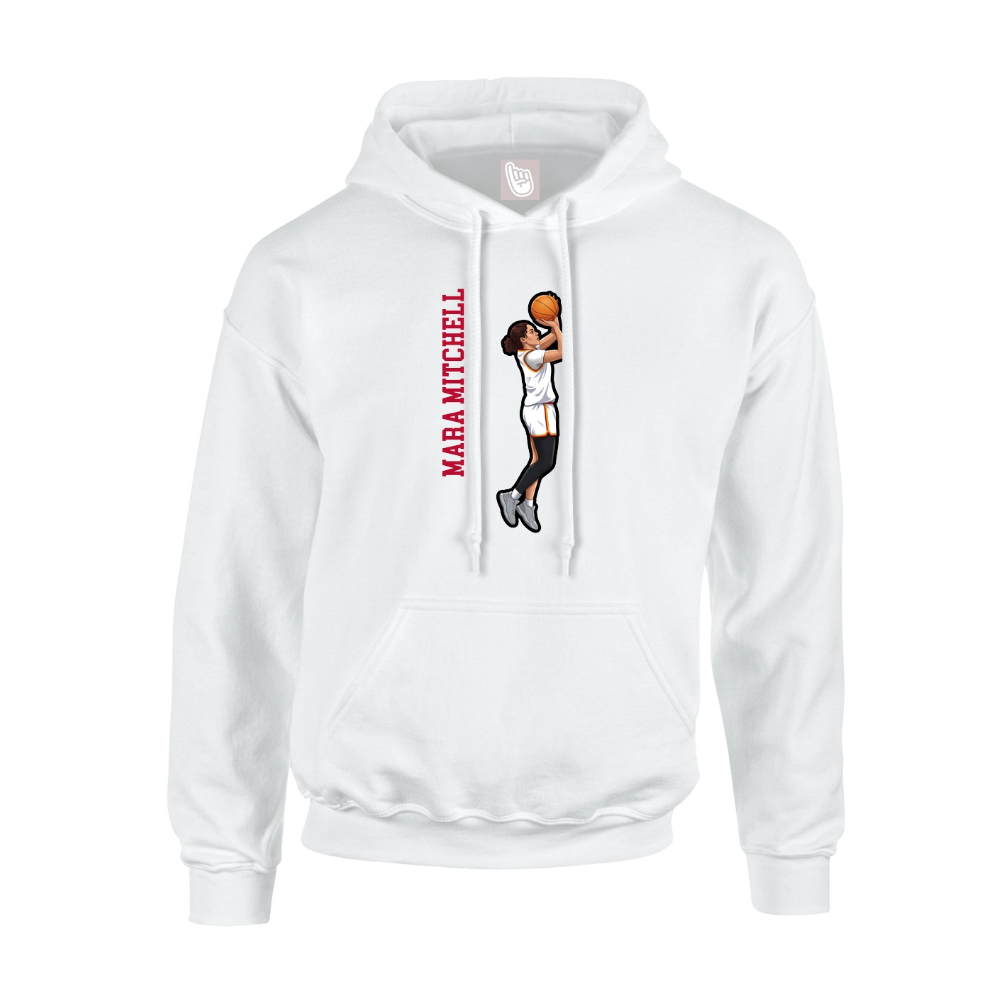 Youth Hoodie — Name Vertical in White