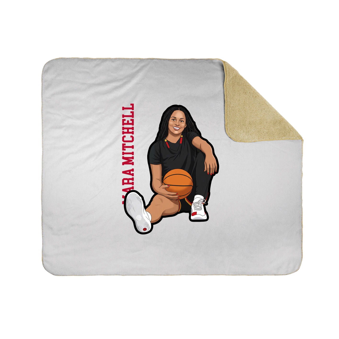Throw Blanket — Name Vertical in White