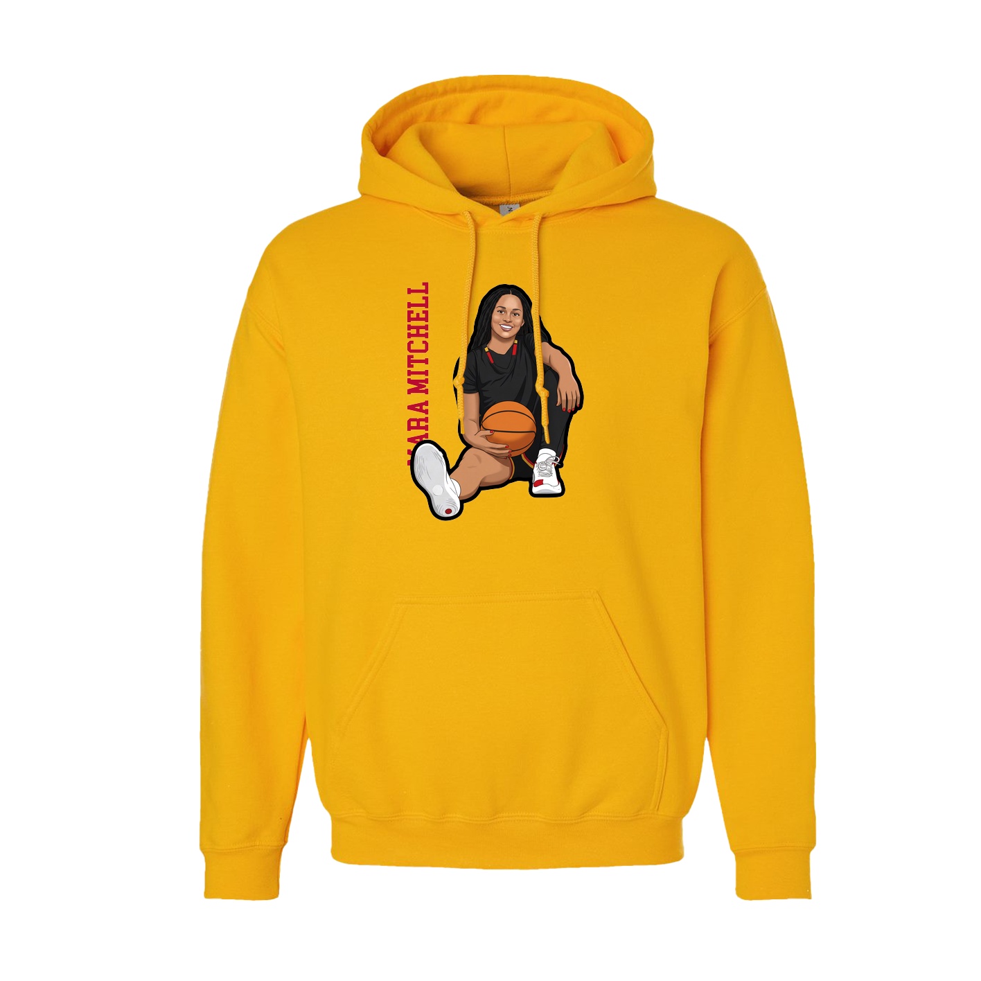 Hoodie — Name Vertical in Gold