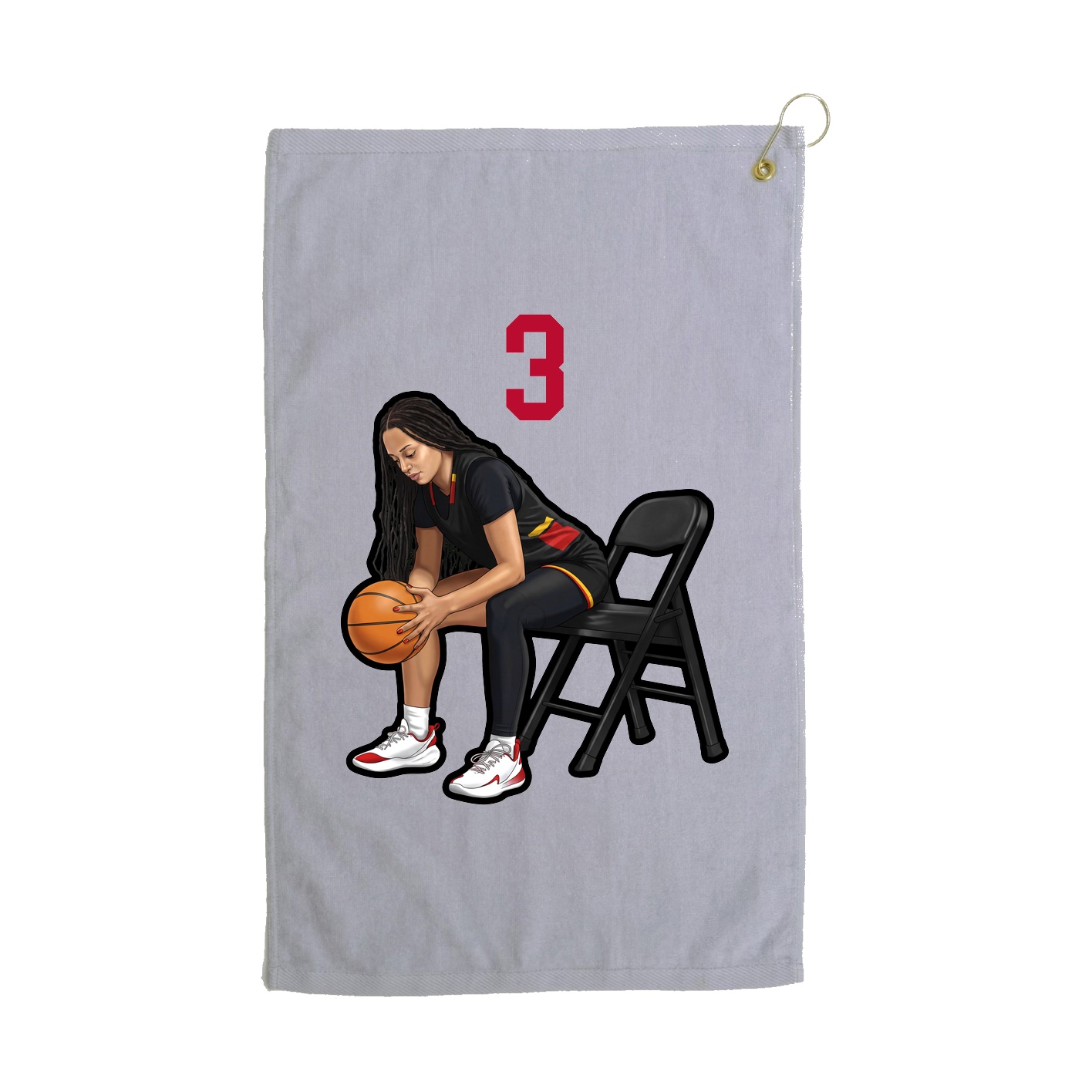 Golf Towel — Number Top in Grey