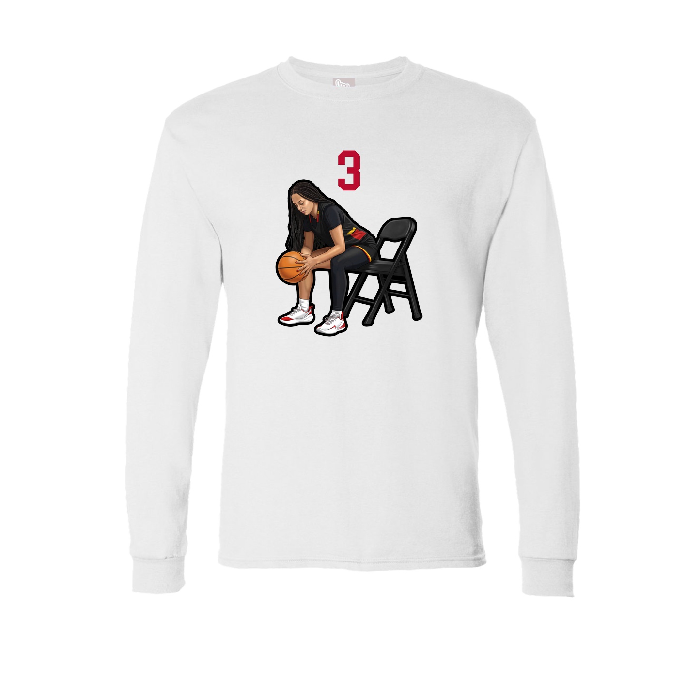 Long Sleeve Tee — Number Top in White
