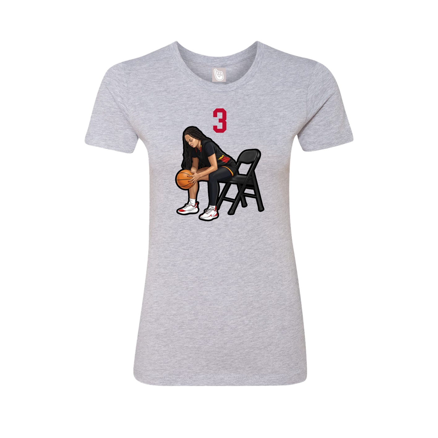 Fitted Women's Tee — Number Top in Grey