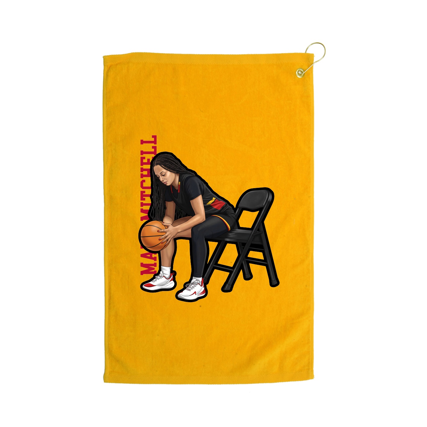 Golf Towel — Name Vertical in Gold