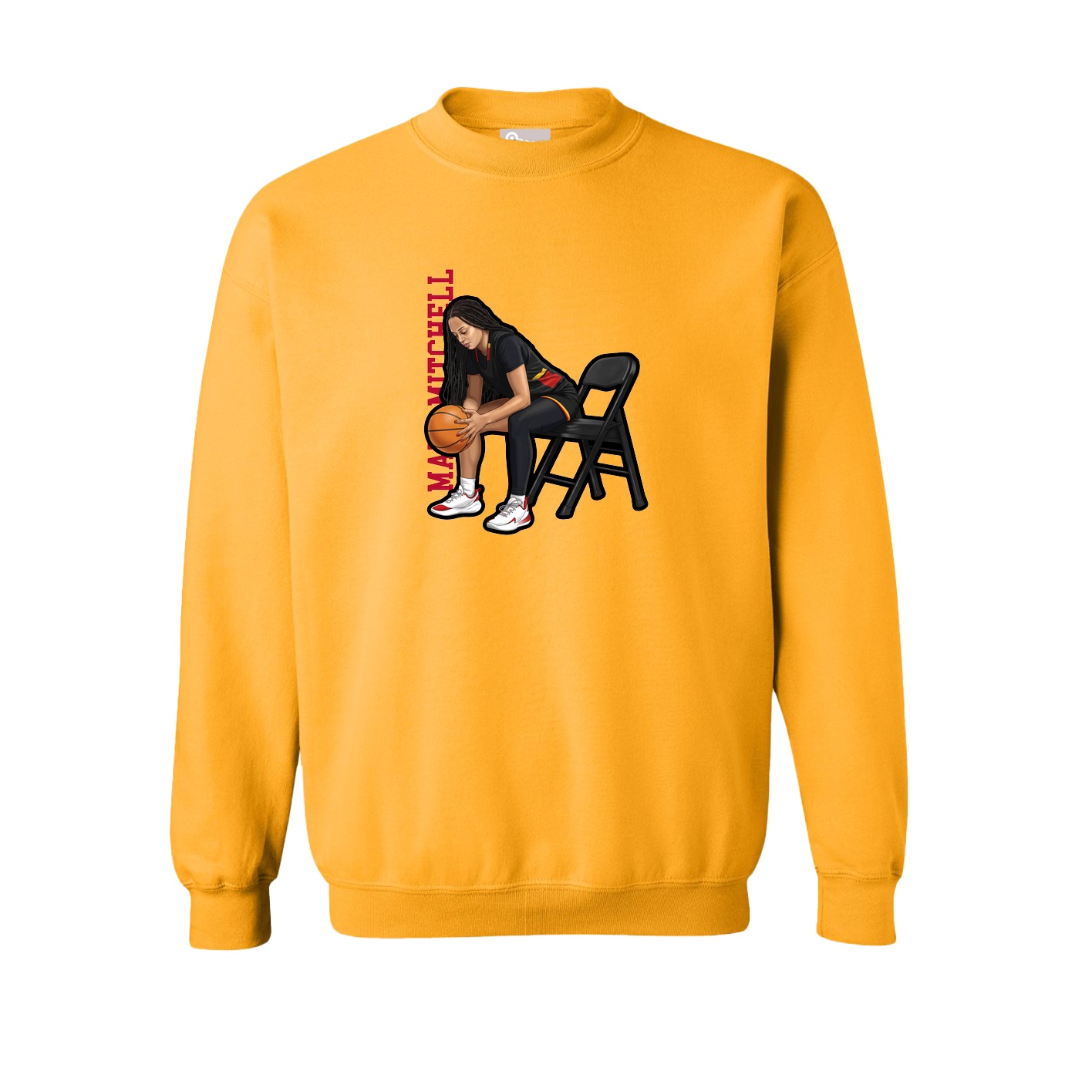 Fleece Crew — Name Vertical in Gold