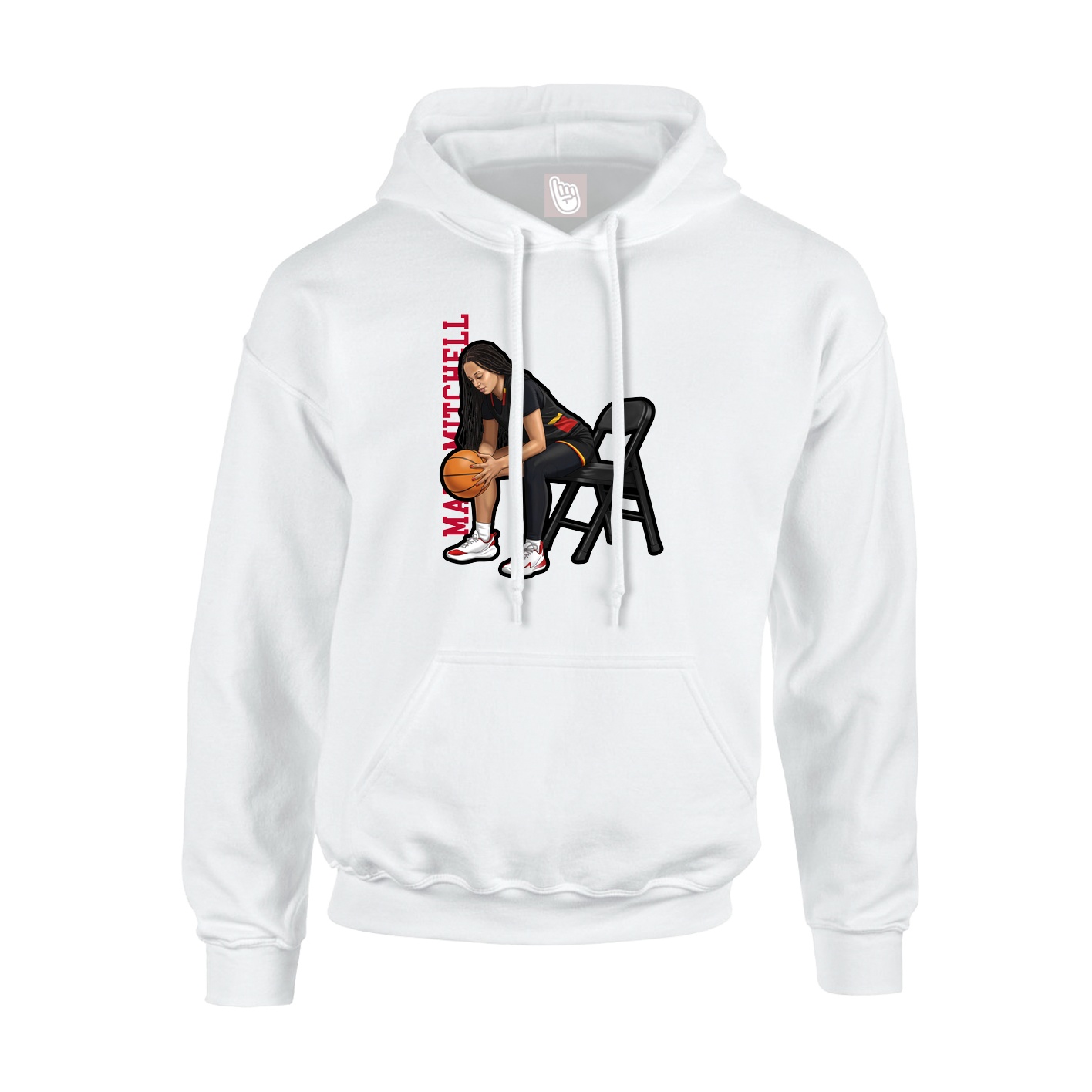 Youth Hoodie — Name Vertical in White