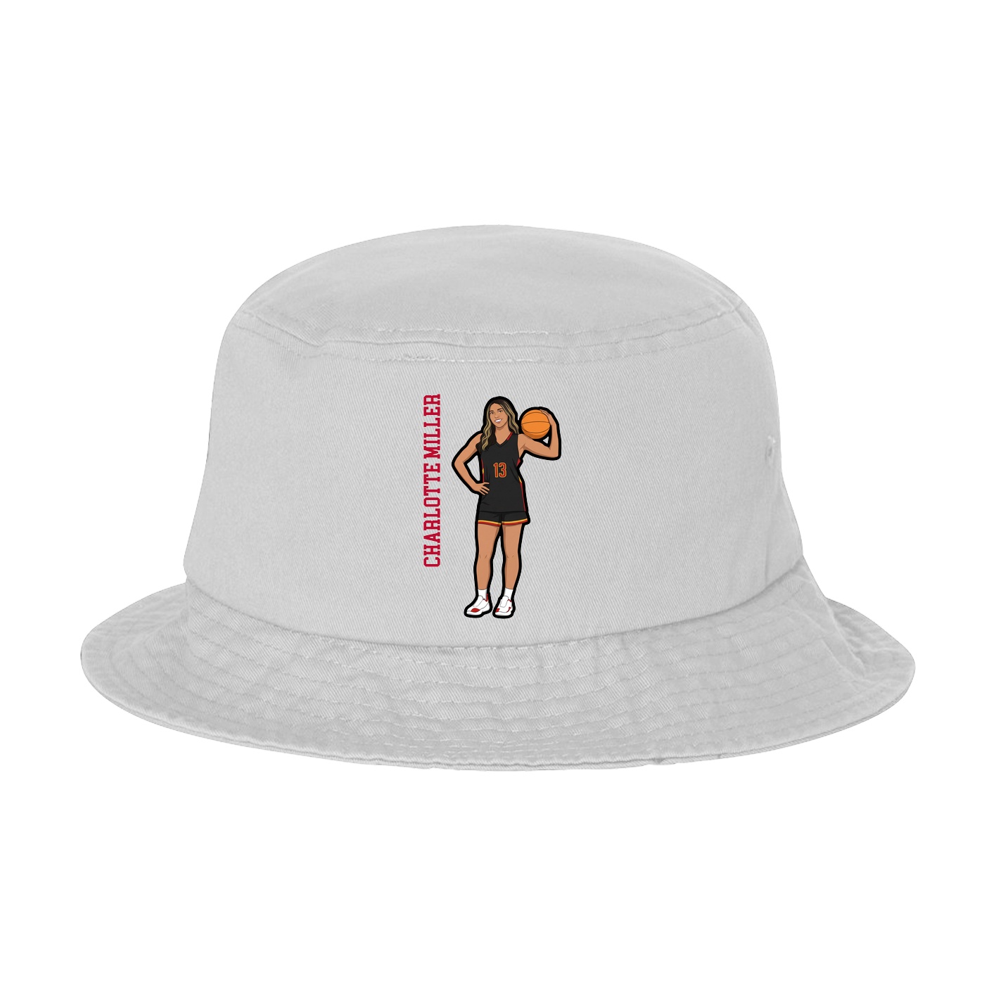Bucket Cap — Name Vertical in White