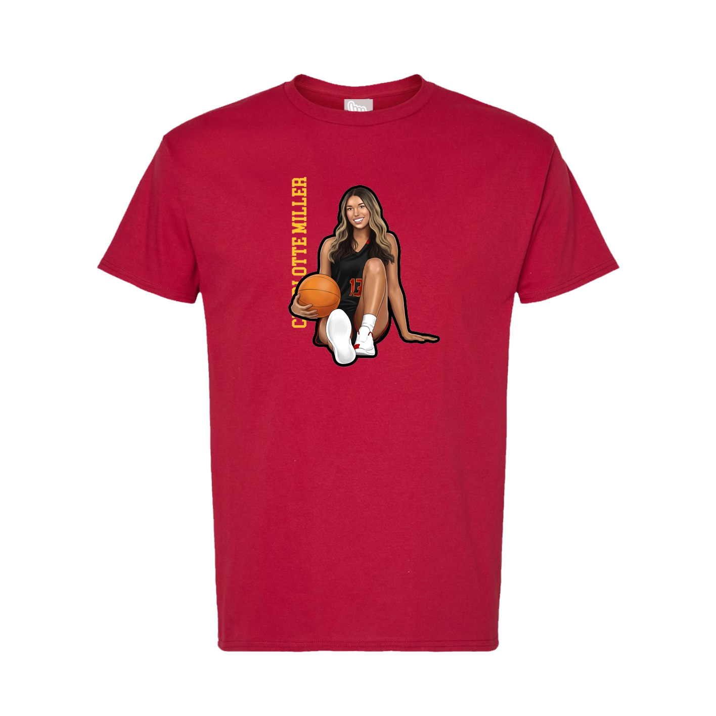 Tee — Name Vertical in Crimson