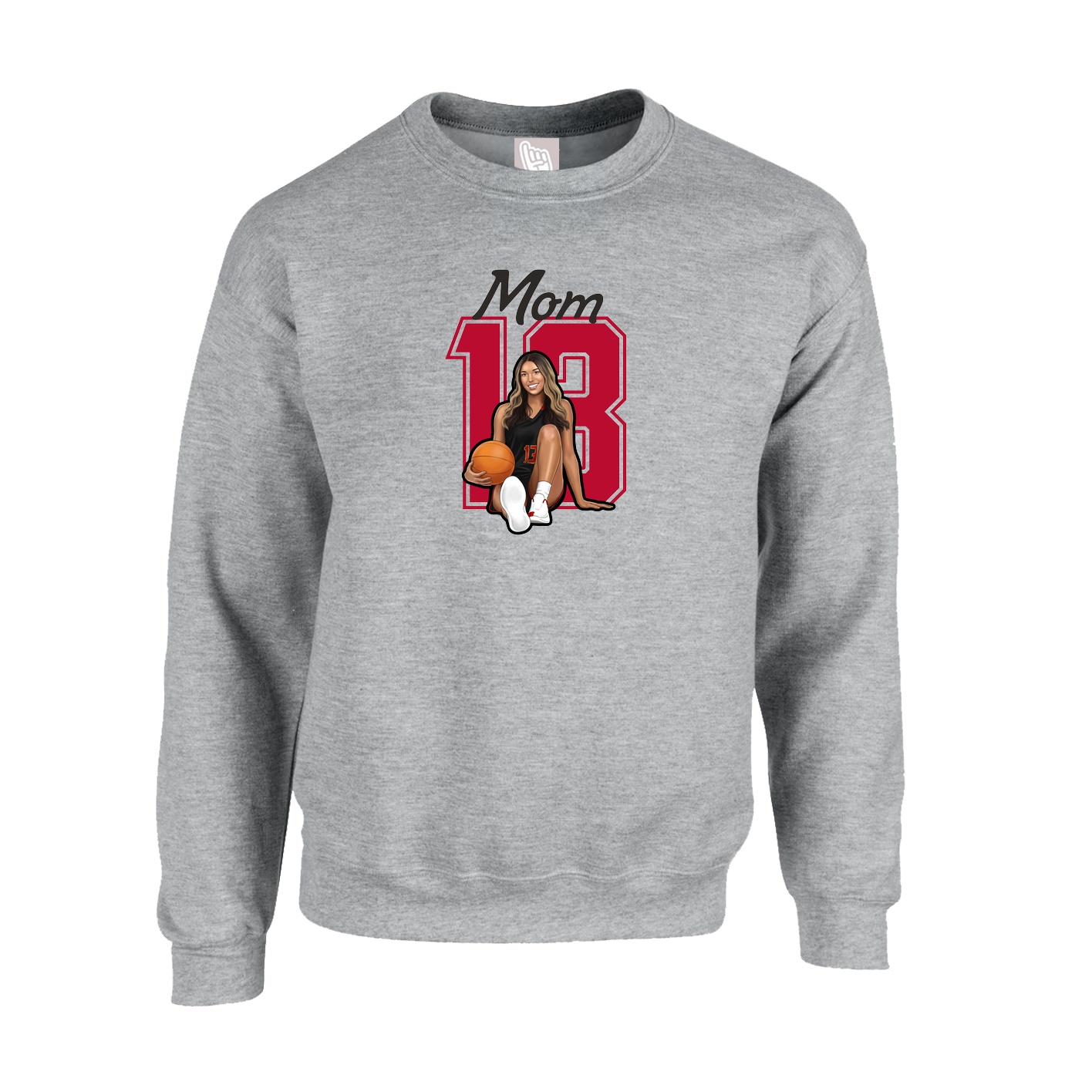 Fleece Crew — Mothers Day Shirsey in Grey