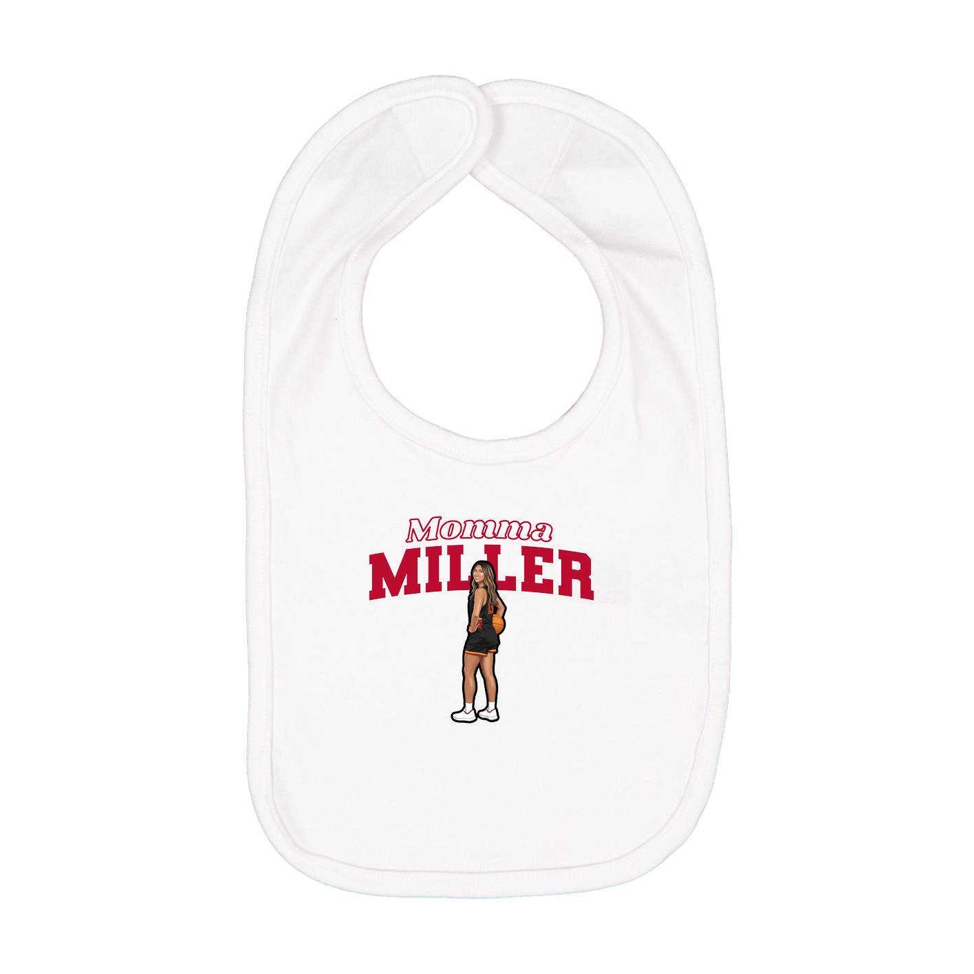 Infant Bib — Mothers Day Block in White