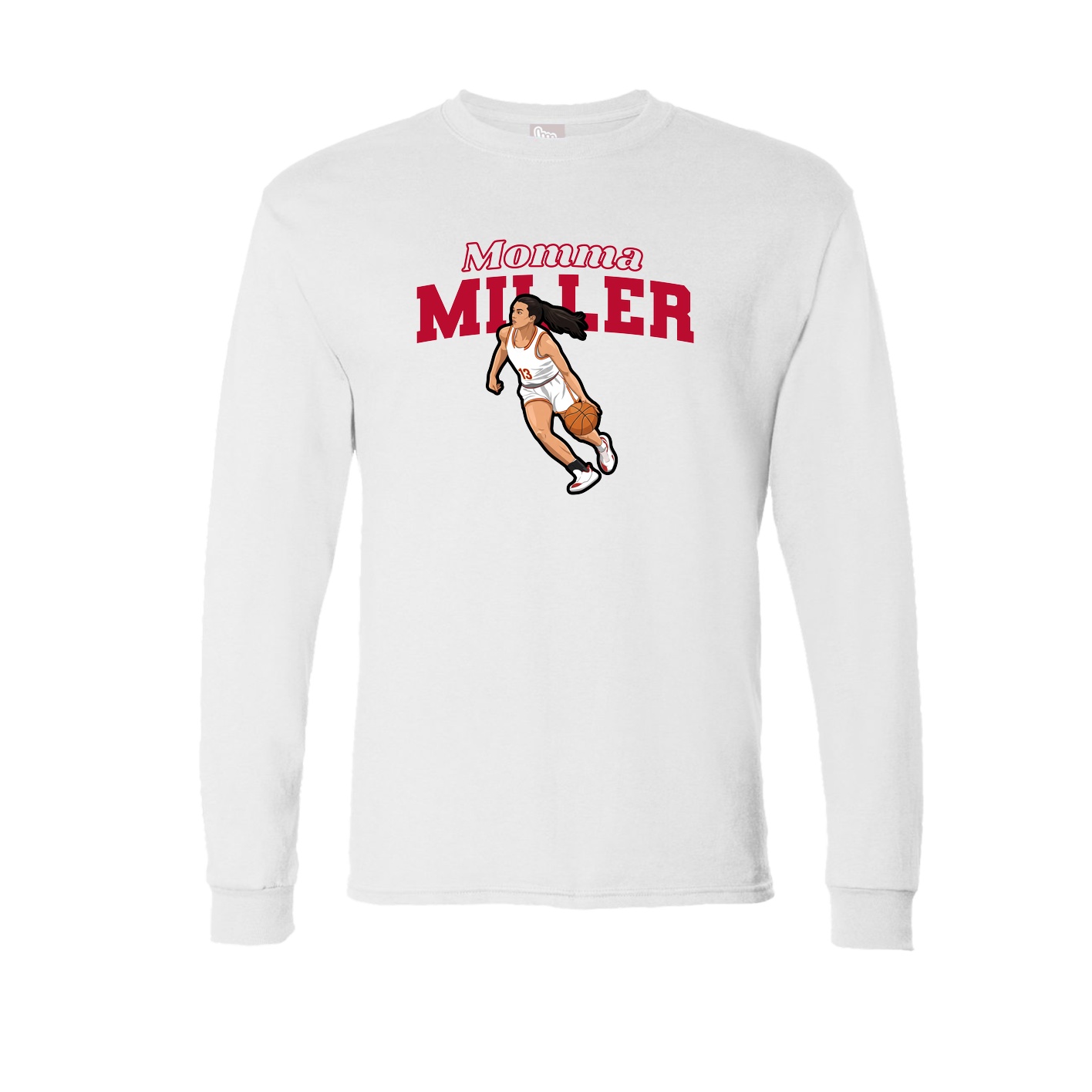Long Sleeve Tee — Mothers Day Block in White