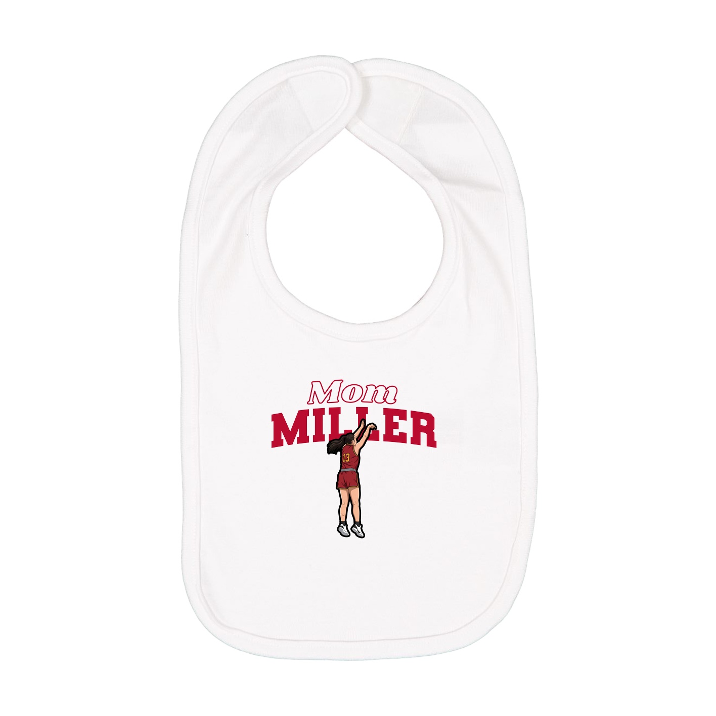 Infant Bib — Mothers Day Block in White