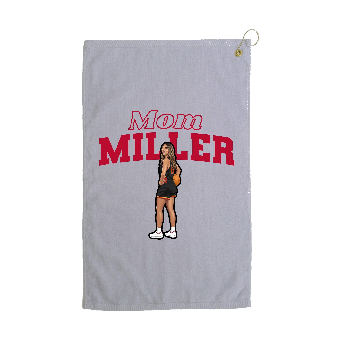 Golf Towel — Mothers Day Block in Grey