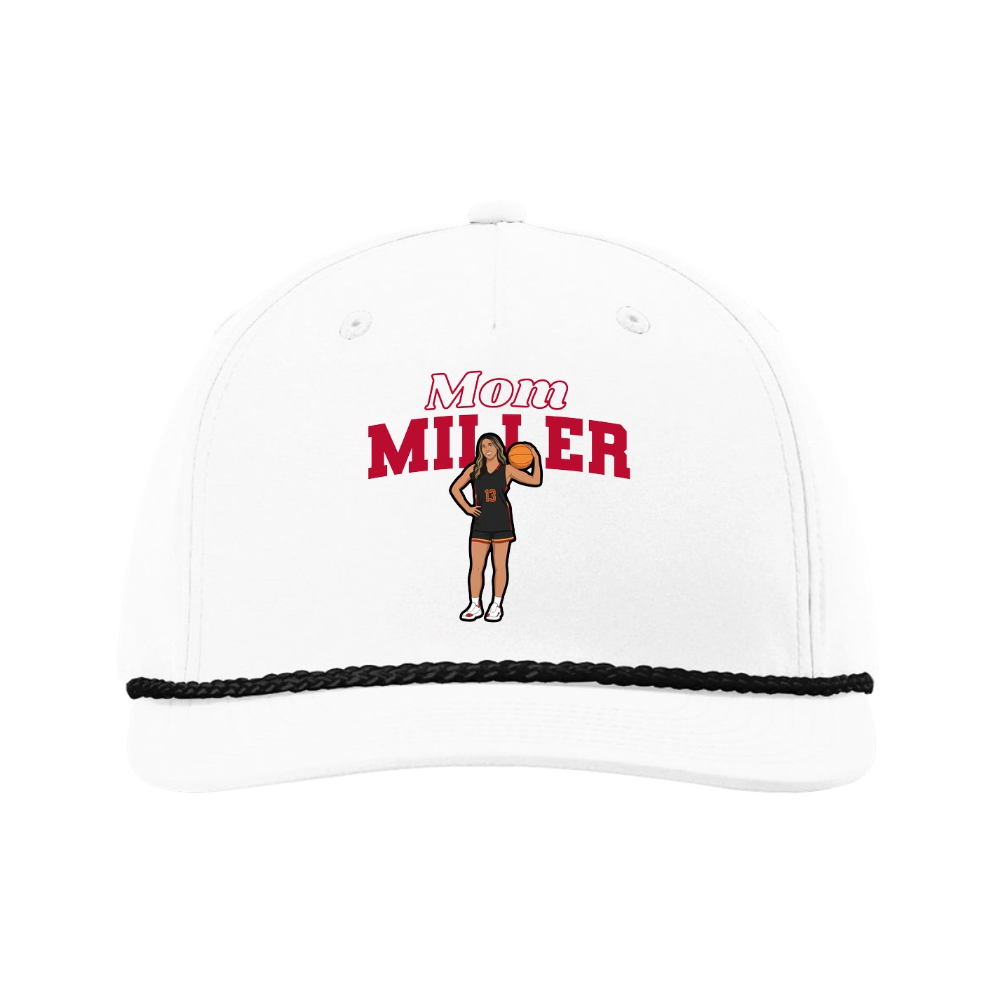 Five-Panel Classic Rope Cap — Mothers Day Block in White