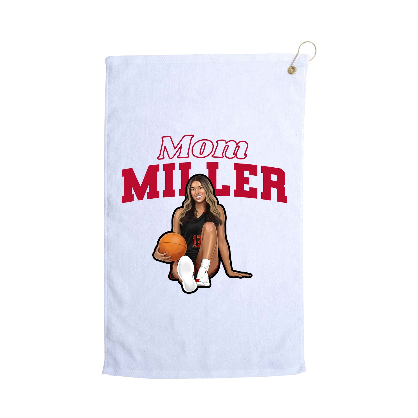 Golf Towel — Mothers Day Block in White