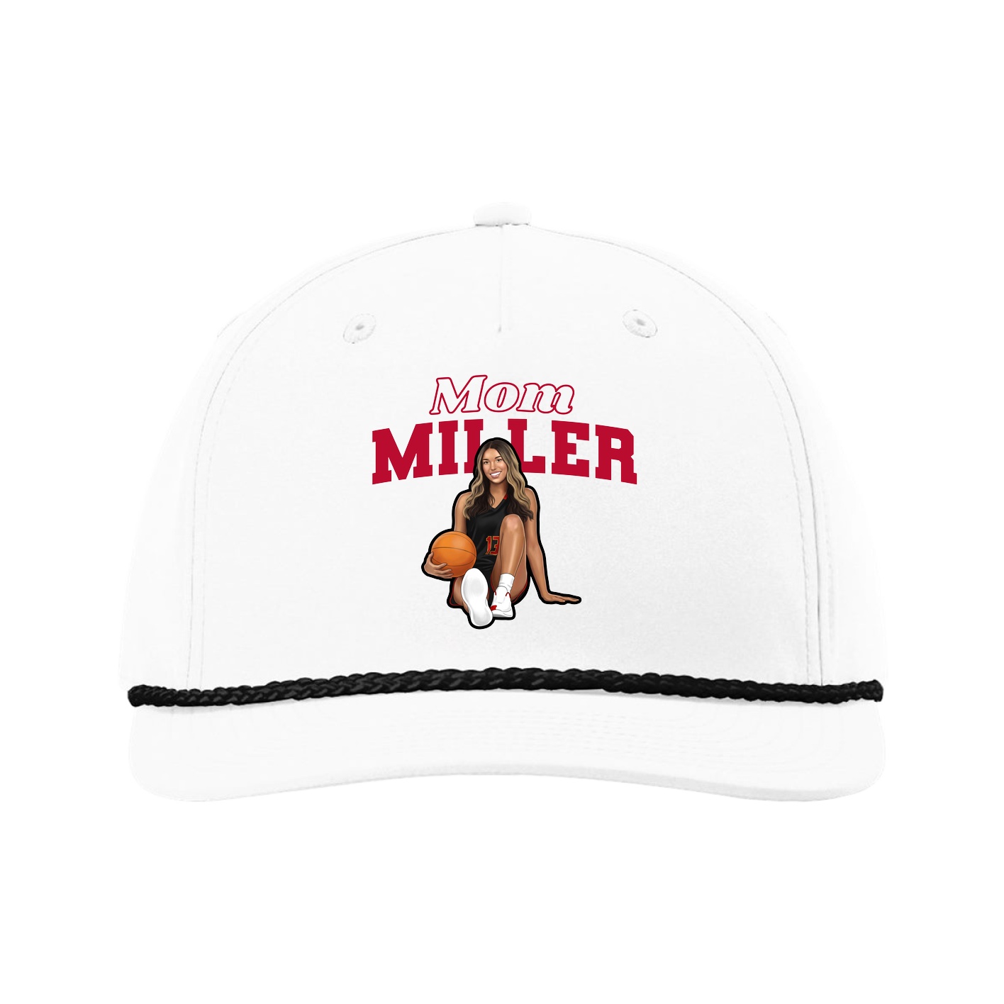 Five-Panel Classic Rope Cap — Mothers Day Block in White