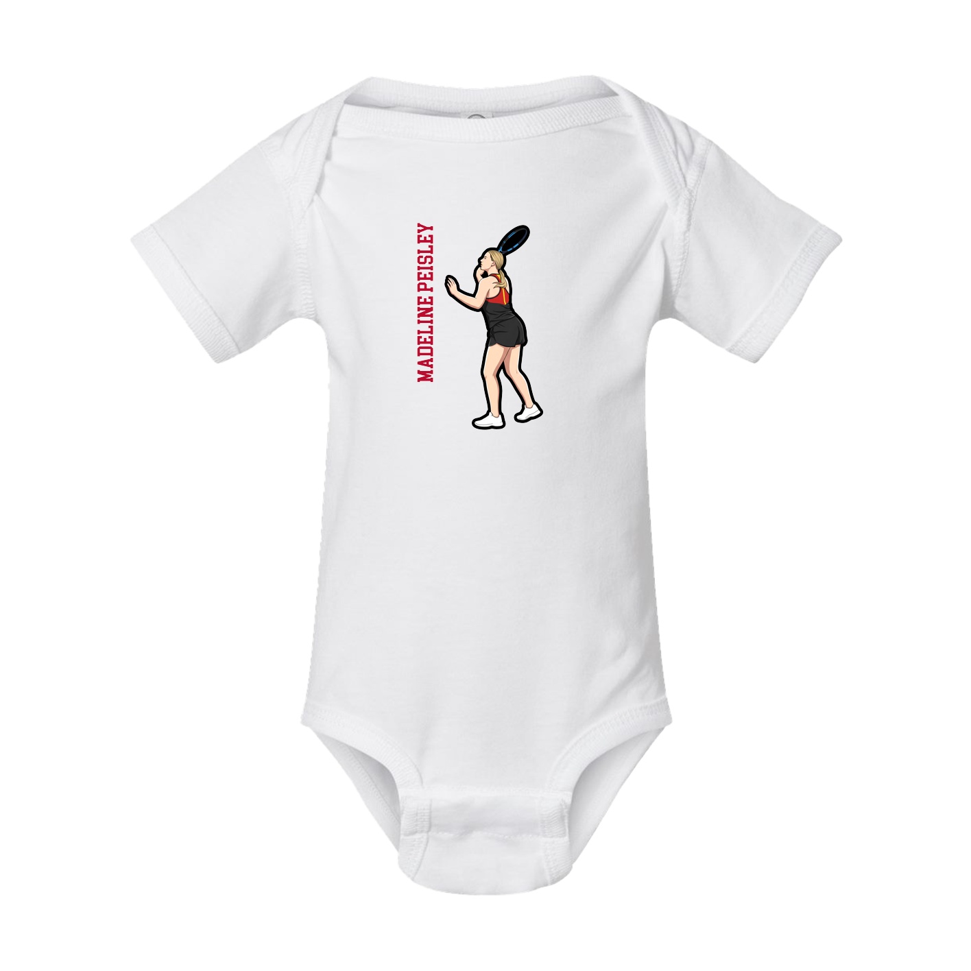 Baby Onesie — Name Vertical in White