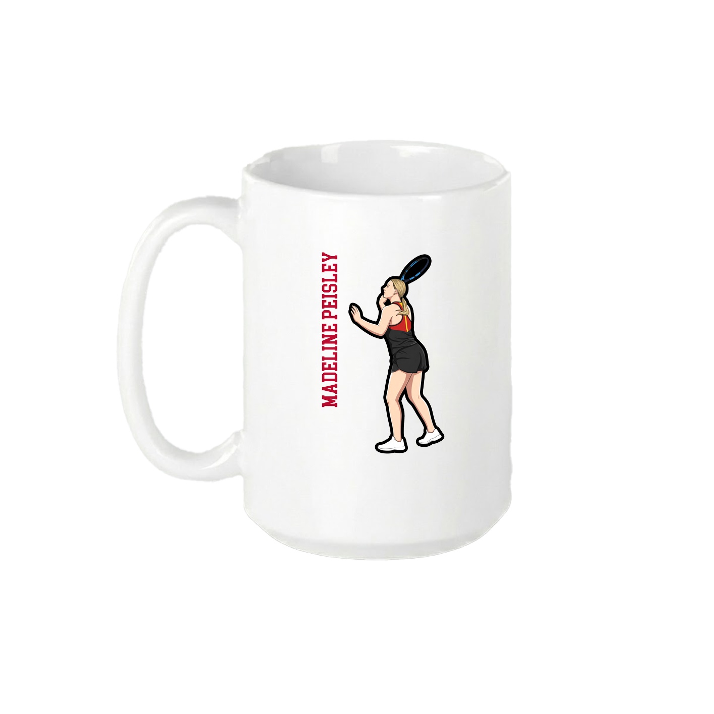 15oz Coffee Mug — Name Vertical in White