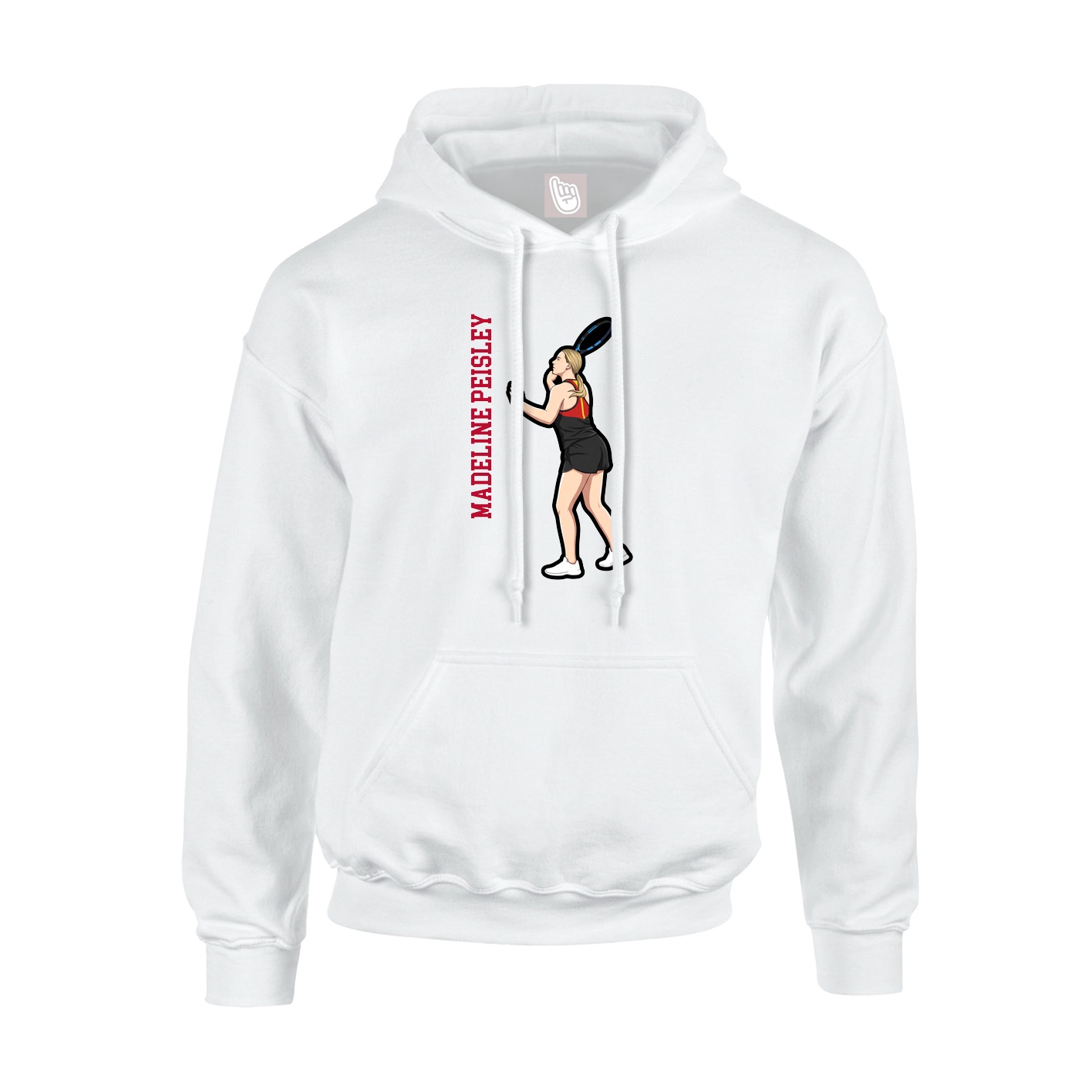 Hoodie — Name Vertical in White