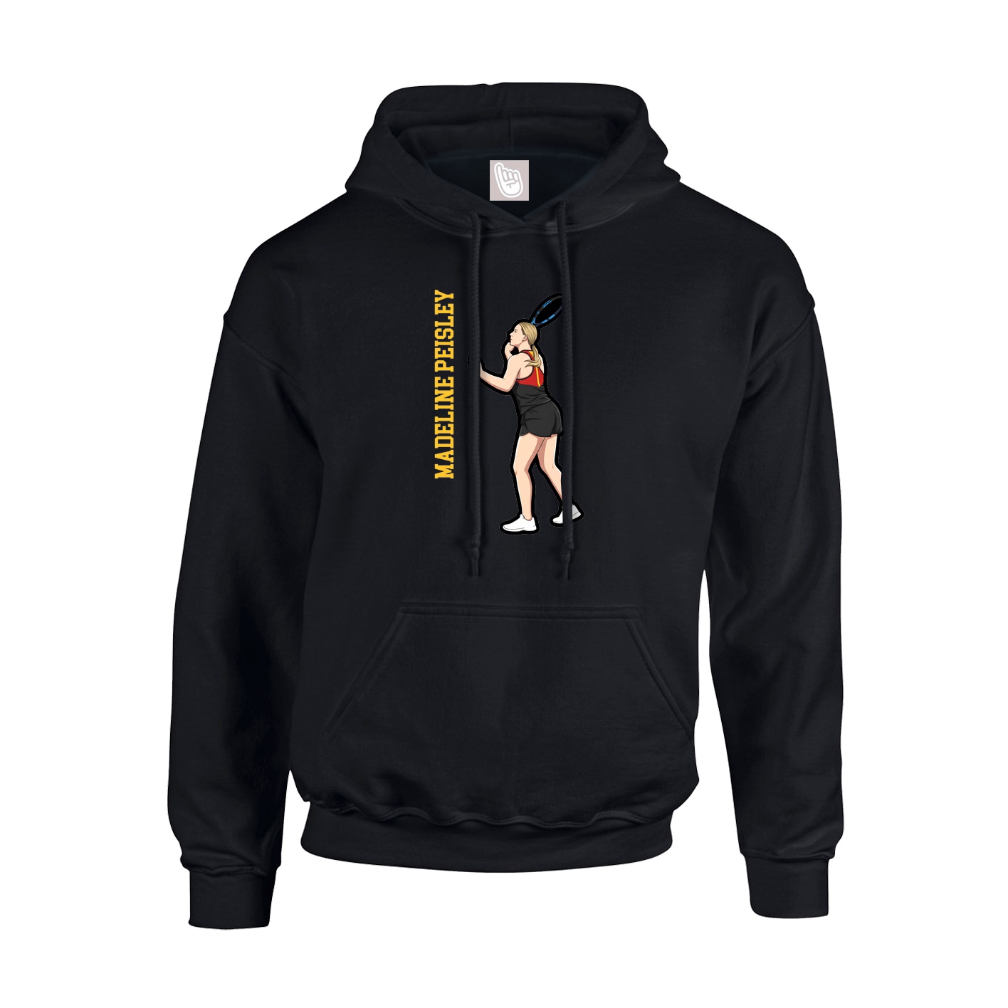 Youth Hoodie — Name Vertical in Black