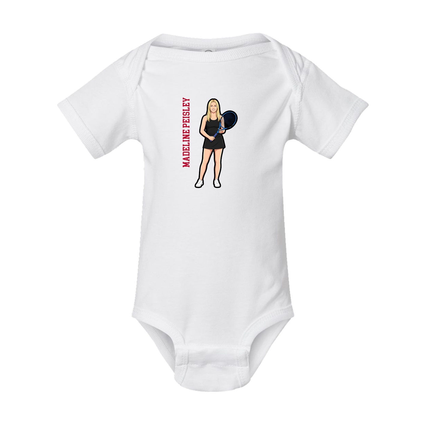 Baby Onesie — Name Vertical in White