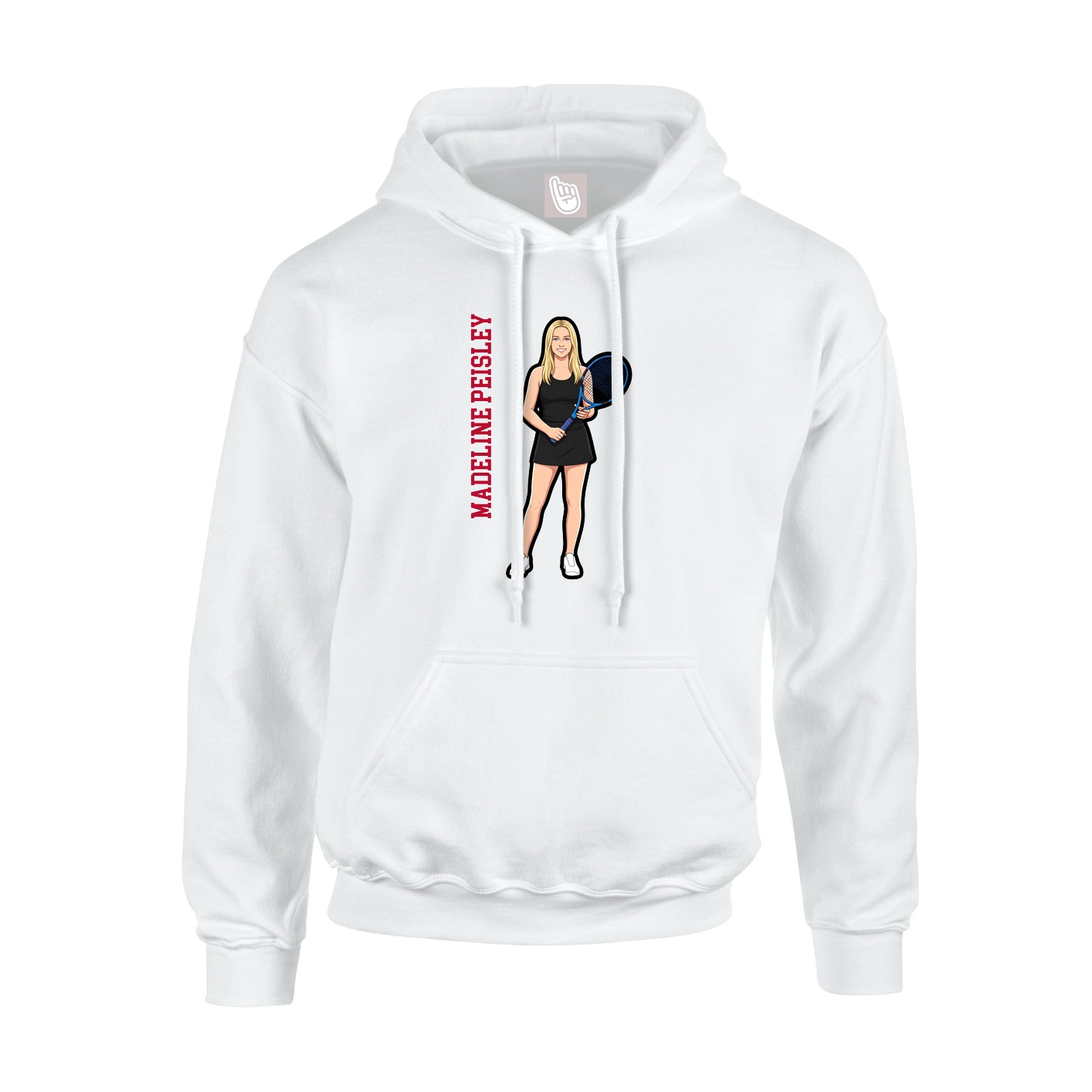 Youth Hoodie — Name Vertical in White