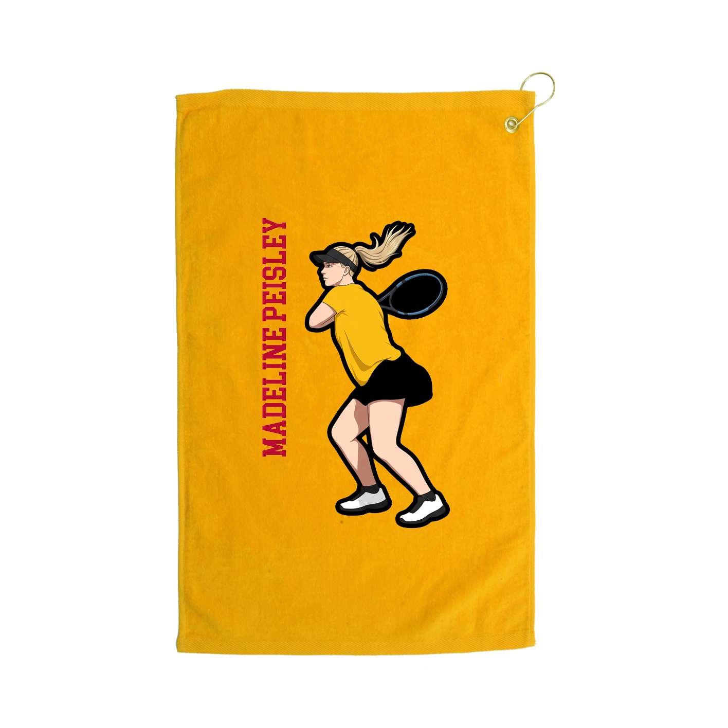 Golf Towel — Name Vertical in Gold