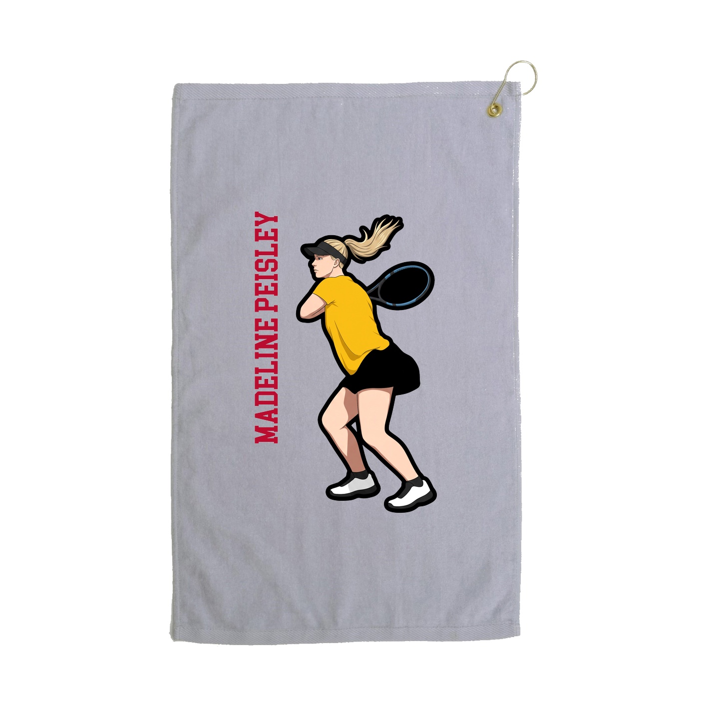 Golf Towel — Name Vertical in Grey