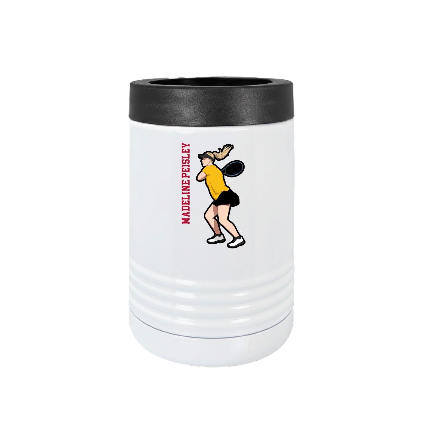 Beverage Holder — Name Vertical in White