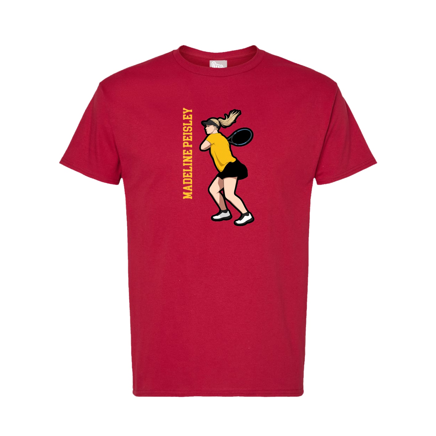 Tee — Name Vertical in Crimson