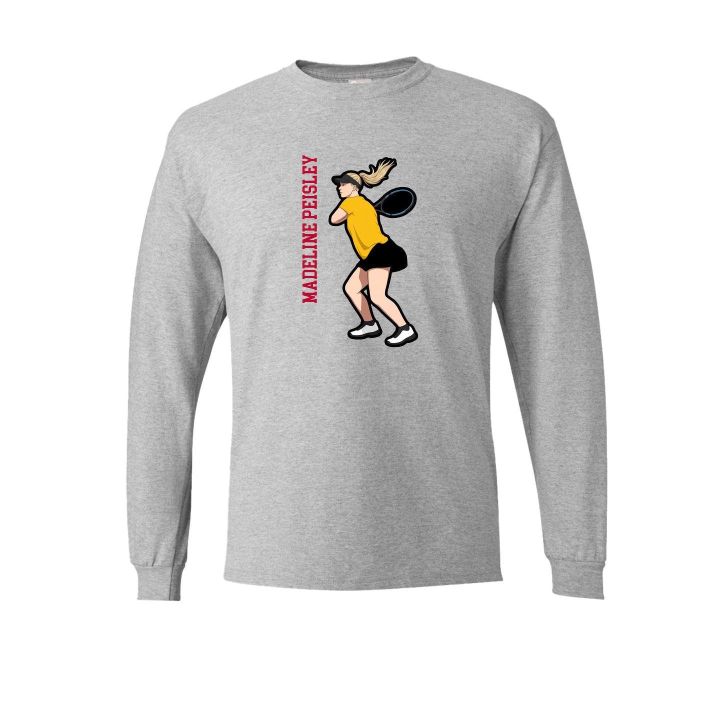 Long Sleeve Tee — Name Vertical in Grey