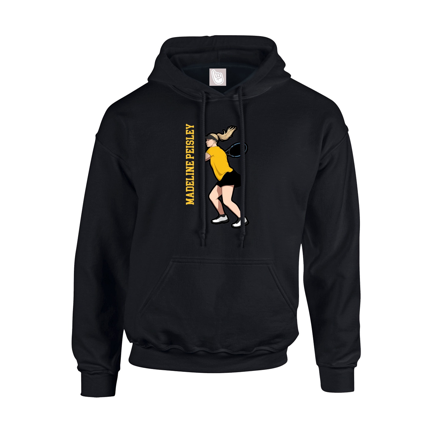 Youth Hoodie — Name Vertical in Black