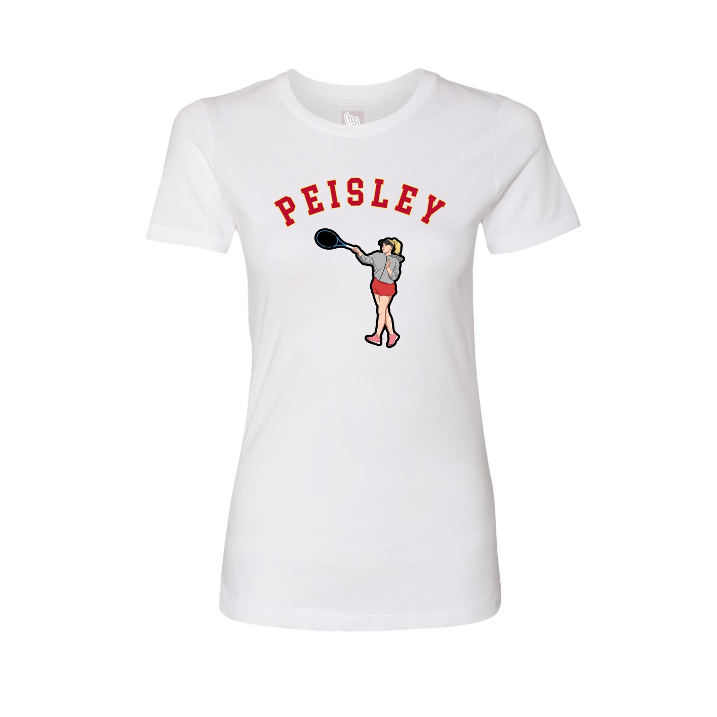 Fitted Women's Tee — Shirsey Arch in White