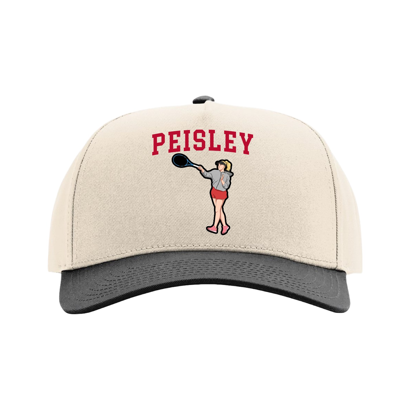 Full Fabric Five-Panel Champ Cap — Shirsey in Cream/Black