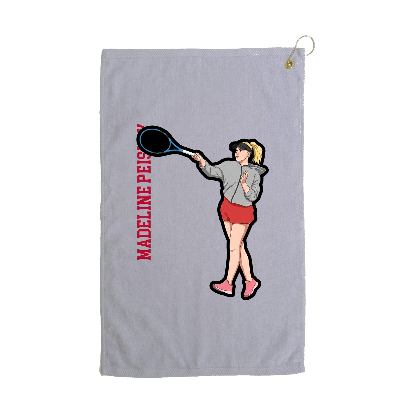 Golf Towel — Name Vertical in Grey
