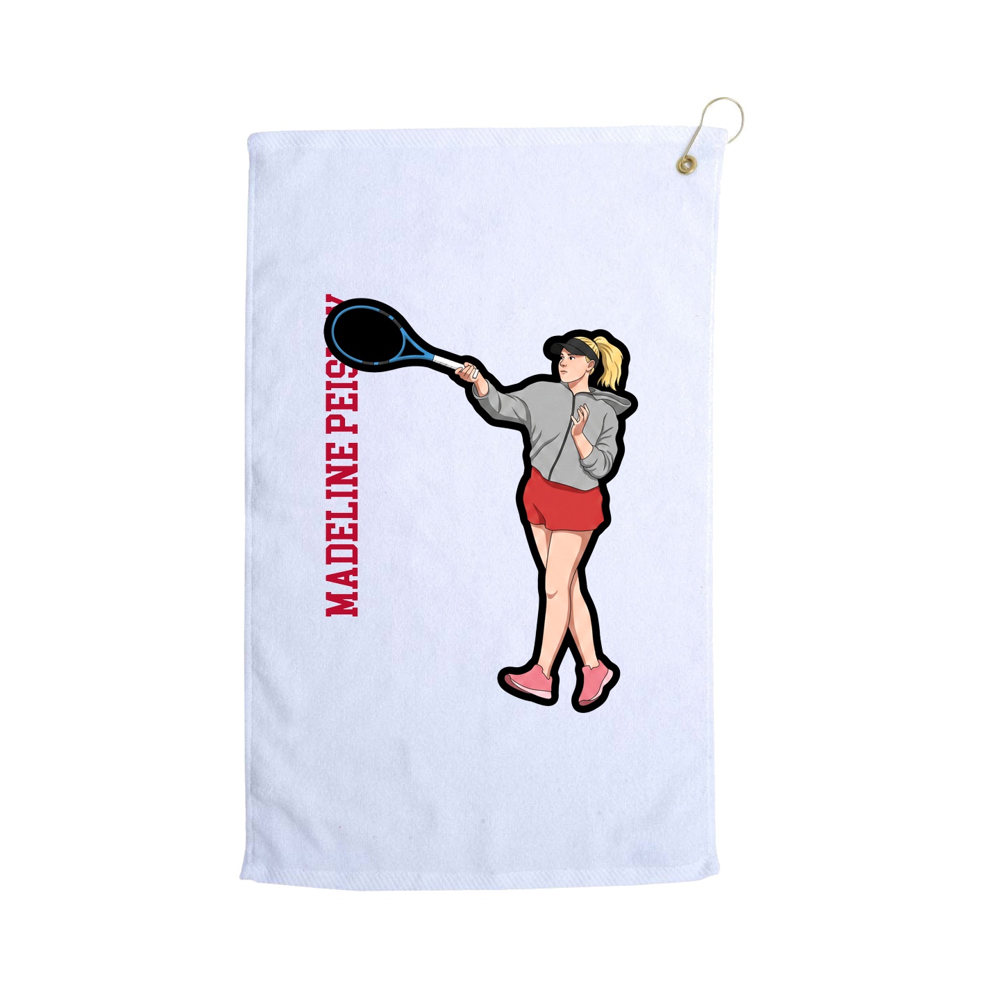 Golf Towel — Name Vertical in White