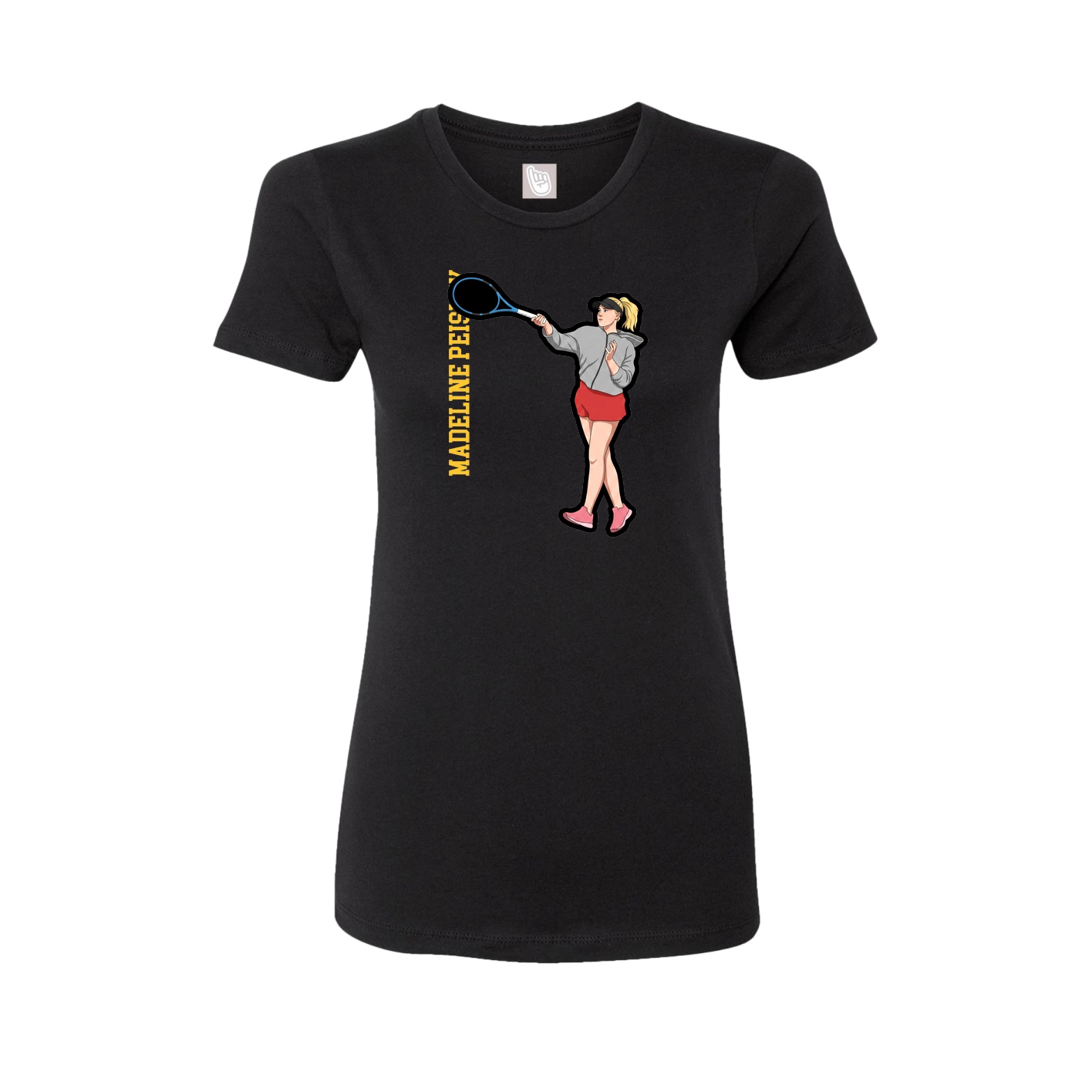 Womens Tee — Name Vertical in Black