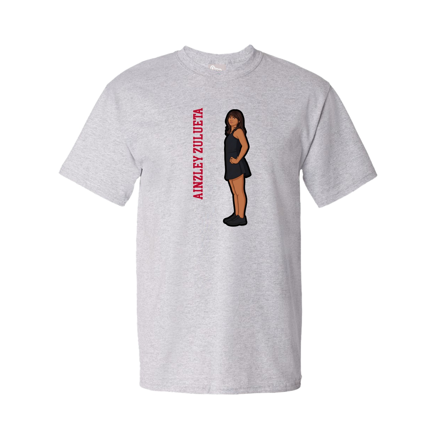 Tee — Name Vertical in Grey