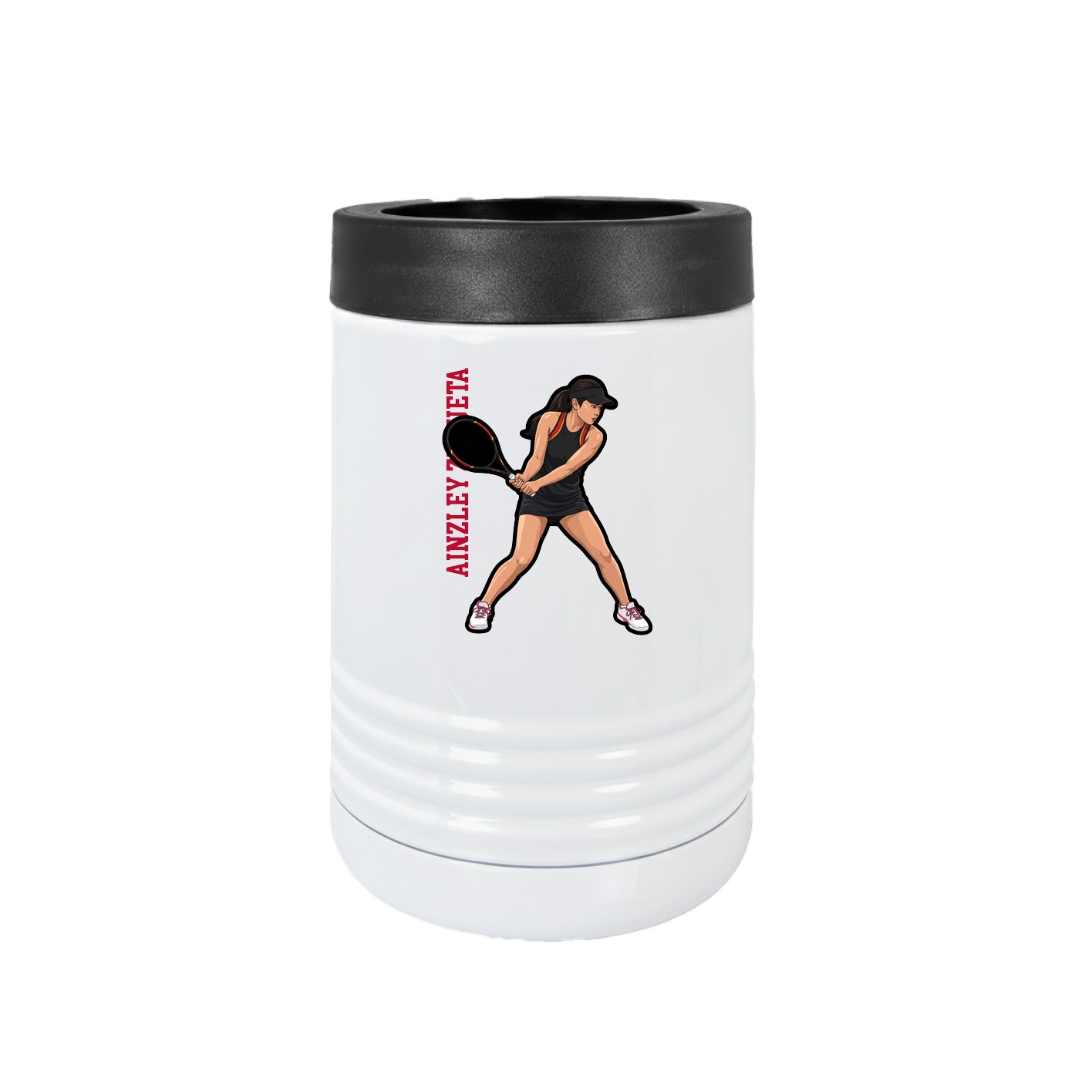 Beverage Holder — Name Vertical in White