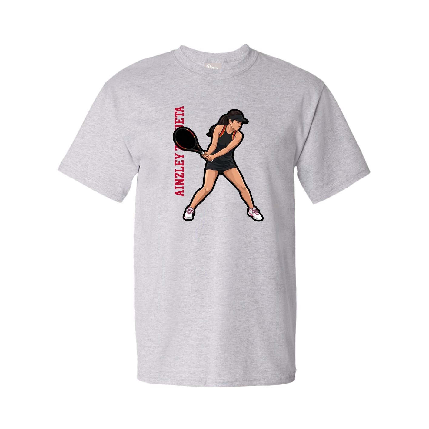 Youth Tee — Name Vertical in Grey
