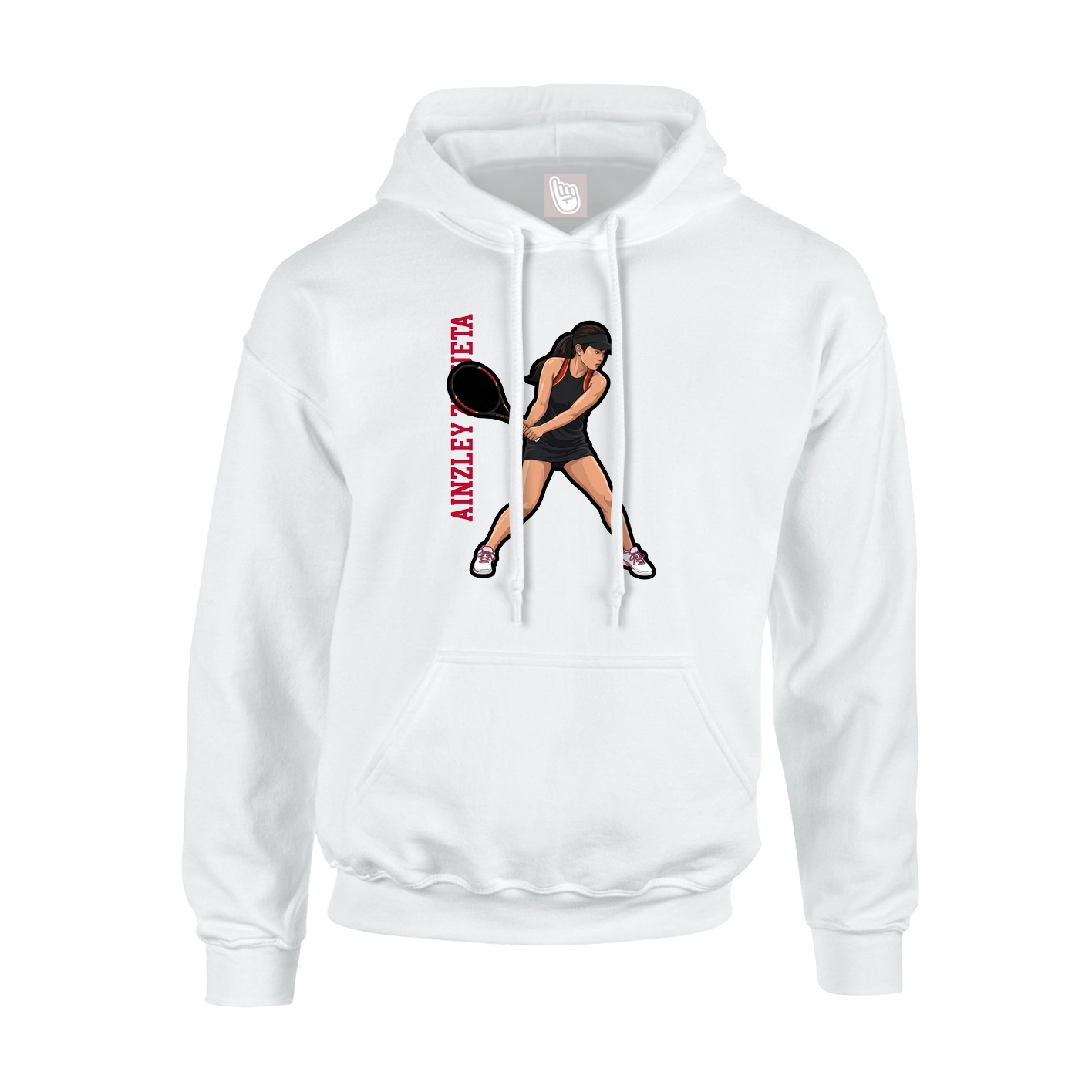 Youth Hoodie — Name Vertical in White