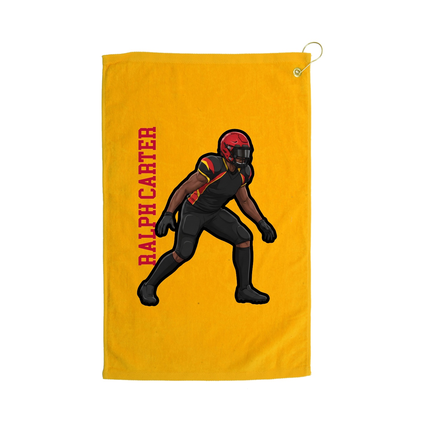 Golf Towel — Name Vertical in Gold