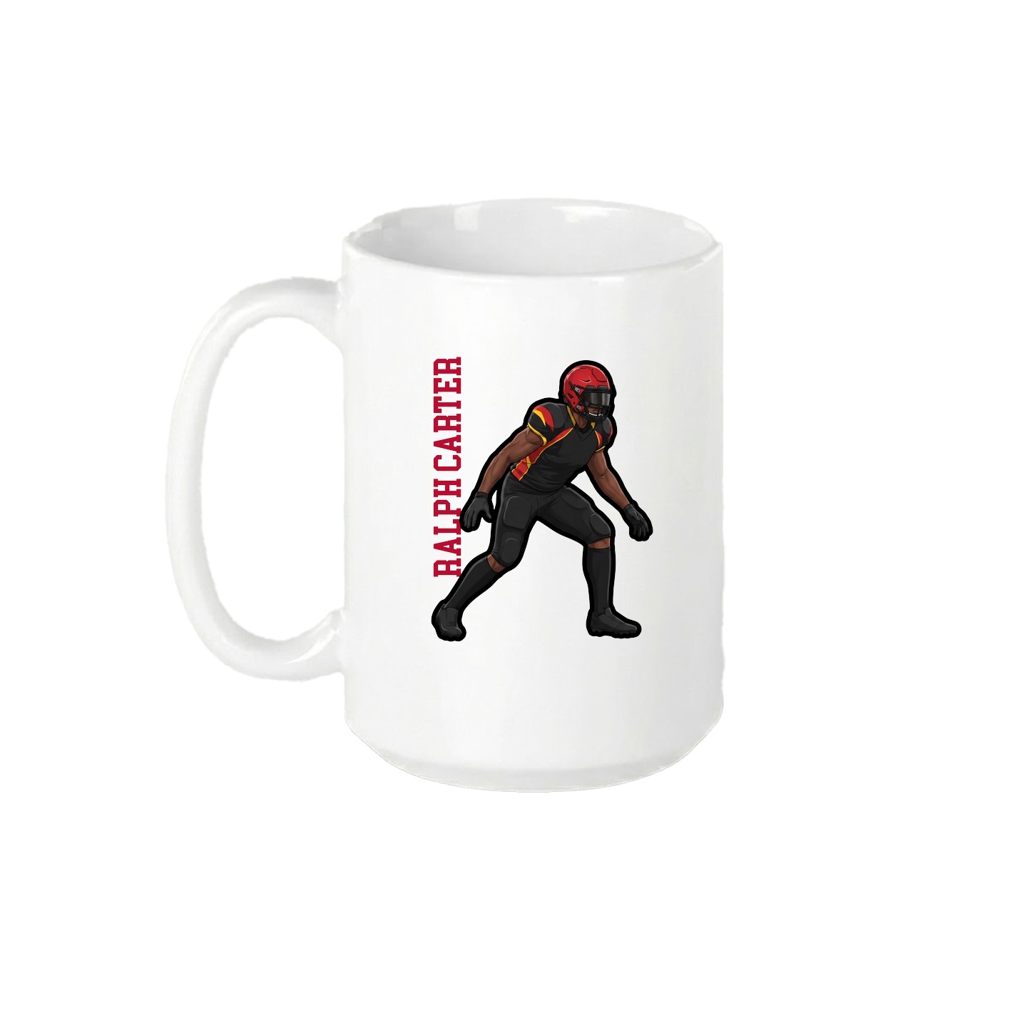 15oz Coffee Mug — Name Vertical in White