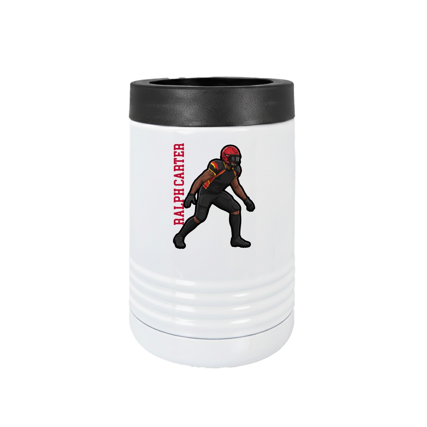 Beverage Holder — Name Vertical in White