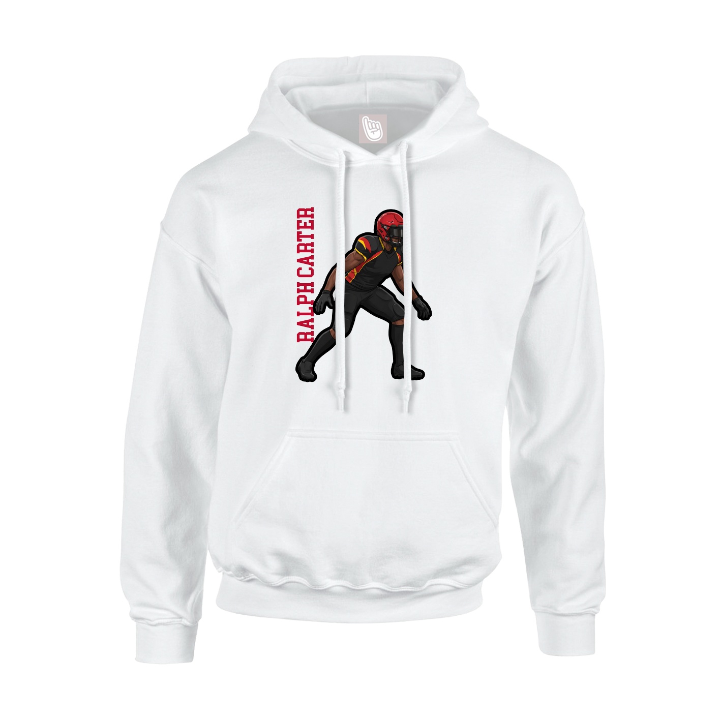 Hoodie — Name Vertical in White