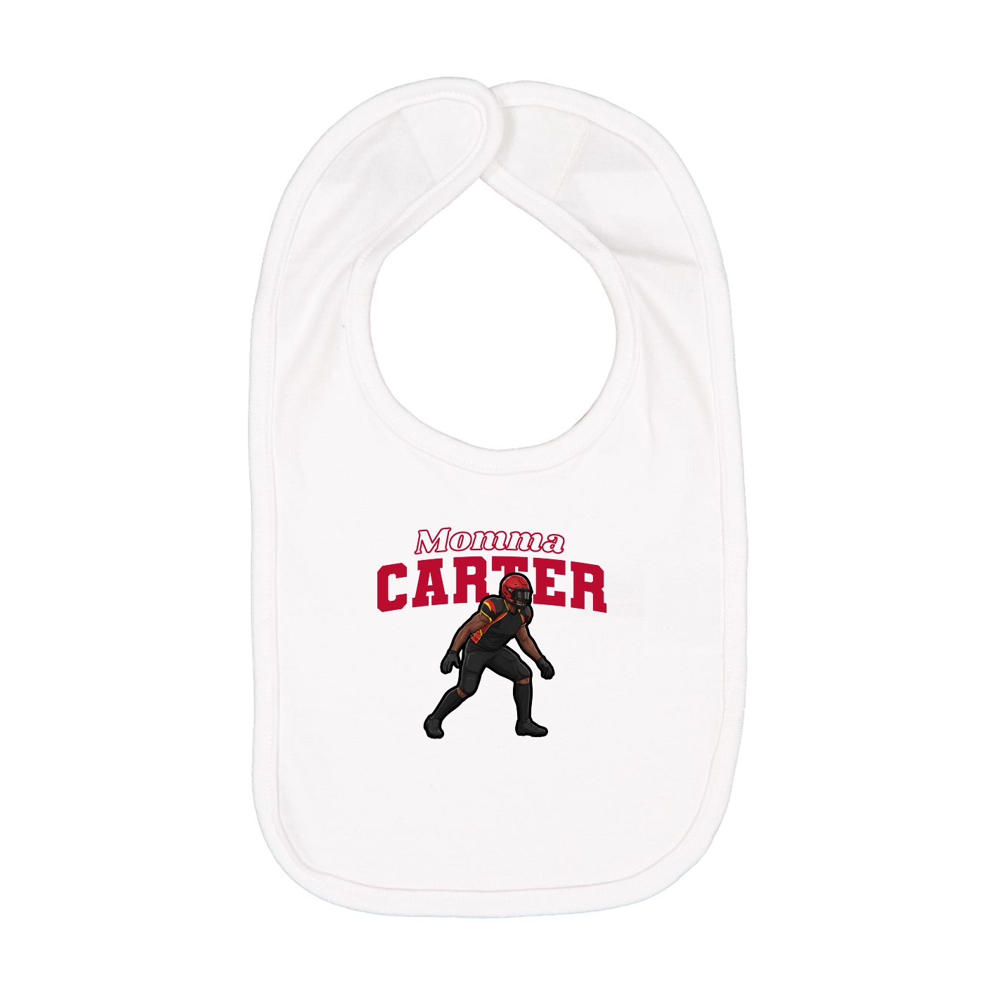 Infant Bib — Mothers Day Block in White