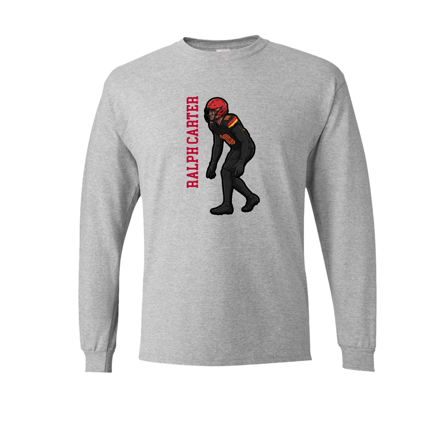 Long Sleeve Tee — Name Vertical in Grey