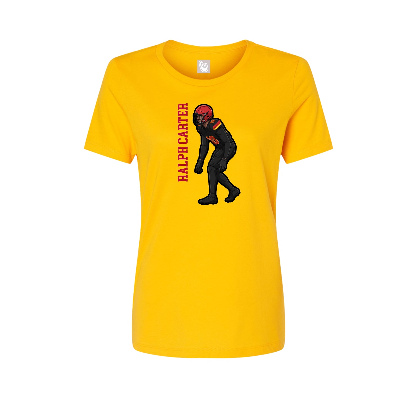 Fitted Women's Tee — Name Vertical in Gold