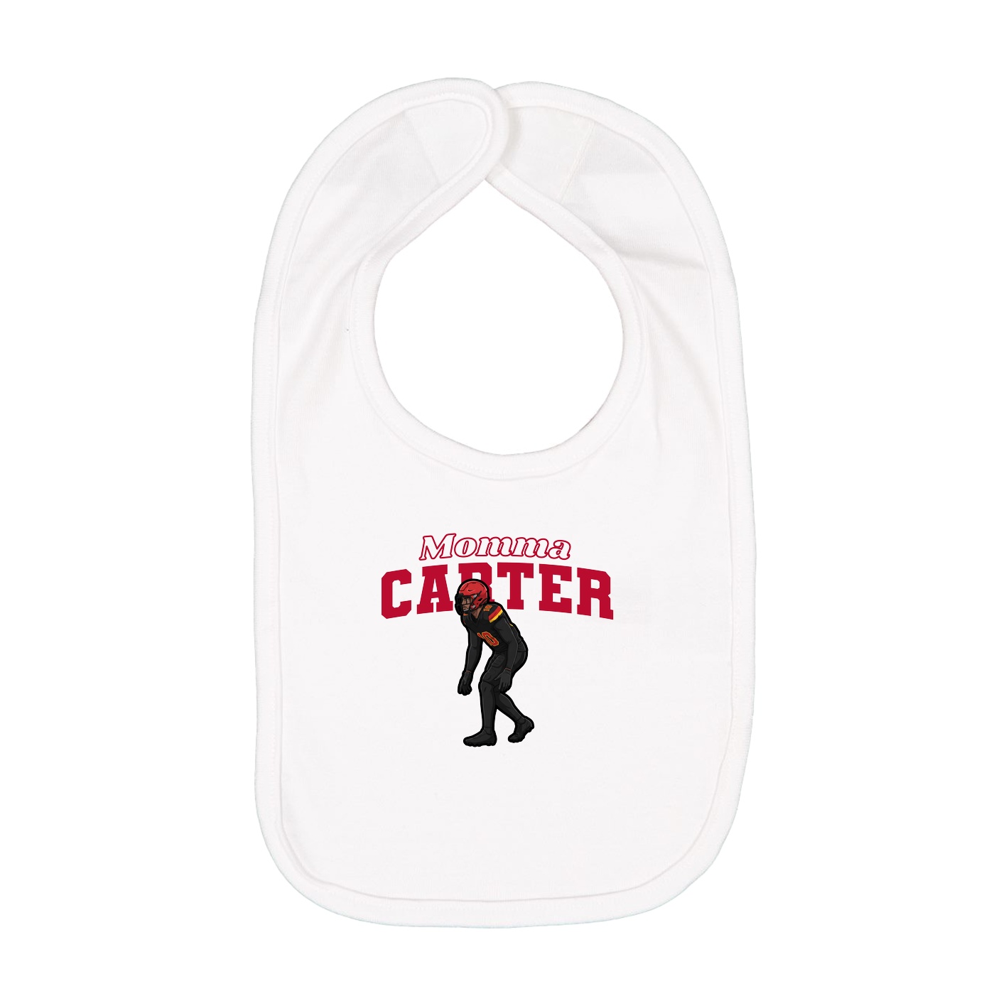 Infant Bib — Mothers Day Block in White