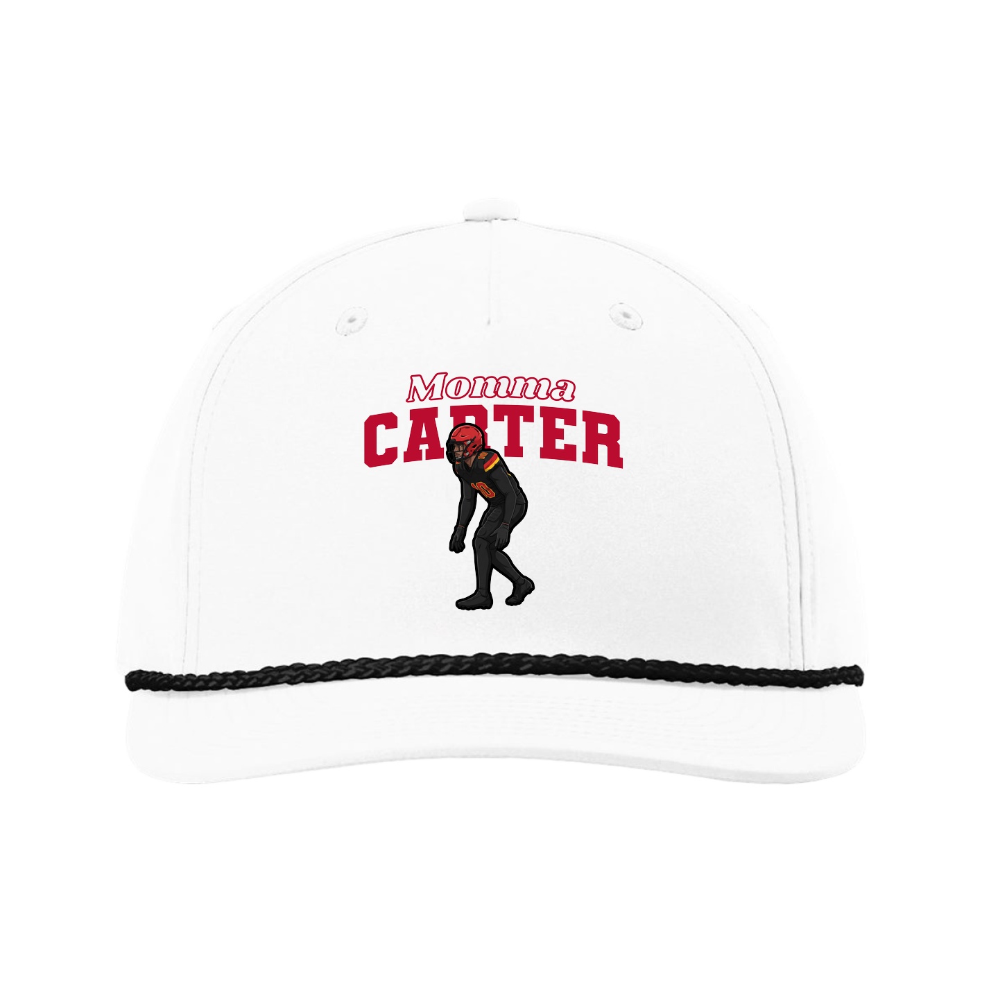 Five-Panel Classic Rope Cap — Mothers Day Block in White